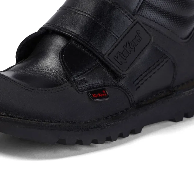 Kick Mid Scuff en cuir noir pour garçons junior Kick Mid Scuff en cuir noir pour garçons junior