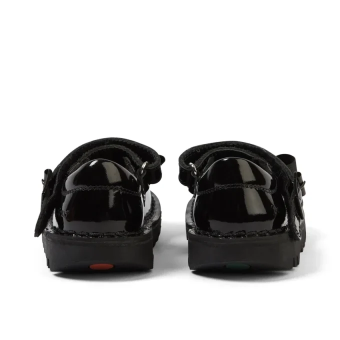 Kick Mj Bow en cuir verni noir pour filles en bas âge