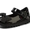 Kick Mj Bow en cuir verni noir pour filles en bas âge