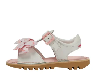 Kick Sandal pour petites filles en cuir blanc