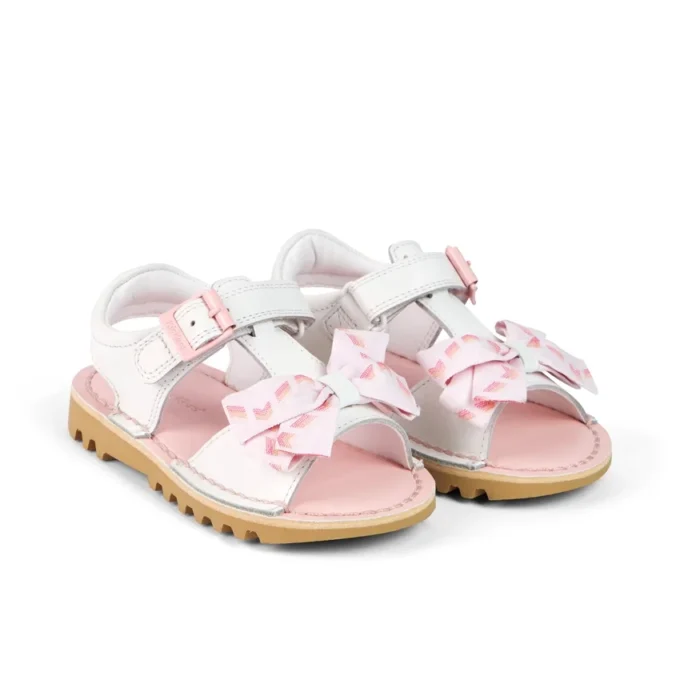 Kick Sandal pour petites filles en cuir blanc