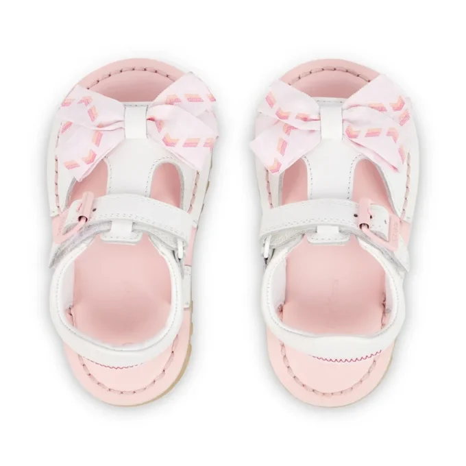 Kick Sandal pour petites filles en cuir blanc