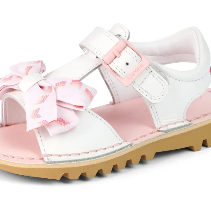 Kick Sandal pour petites filles en cuir blanc