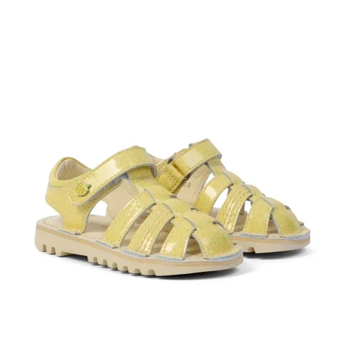 Kick Sandal unisex pour bébés, motif fruits, jaune clair