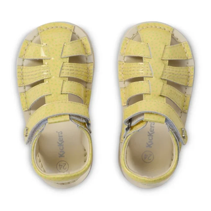 Kick Sandal unisex pour bébés, motif fruits, jaune clair