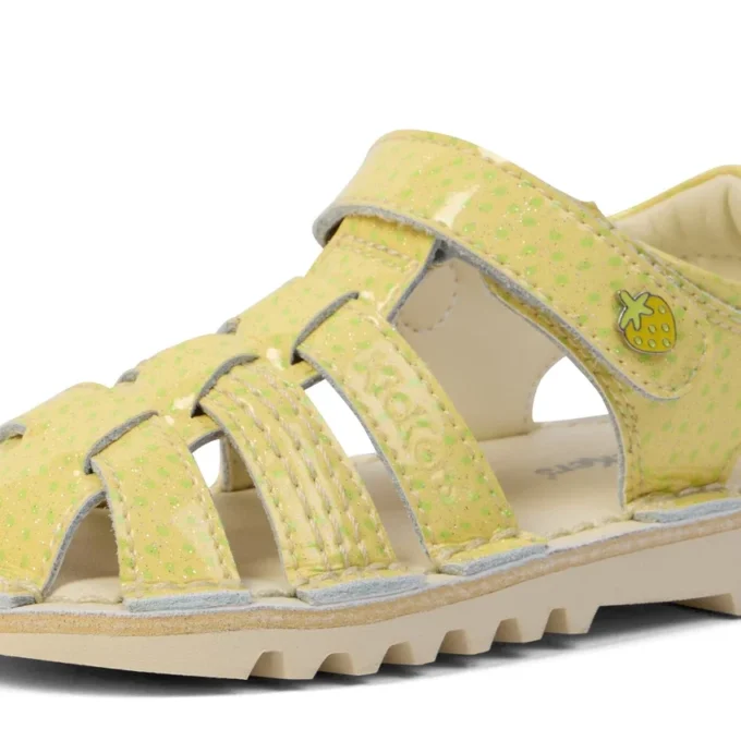 Kick Sandal unisex pour bébés, motif fruits, jaune clair