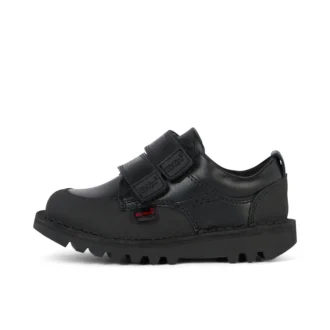 Kick Scuff Twin en cuir noir pour garçons en bas âge