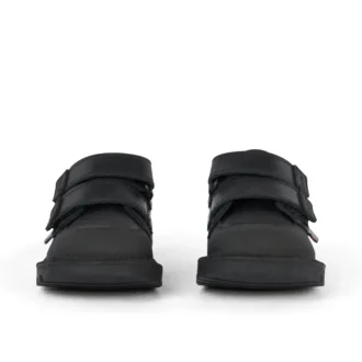 Kick Scuff Twin en cuir noir pour garçons en bas âge