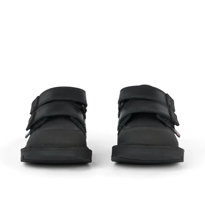 Kick Scuff Twin en cuir noir pour garçons en bas âge