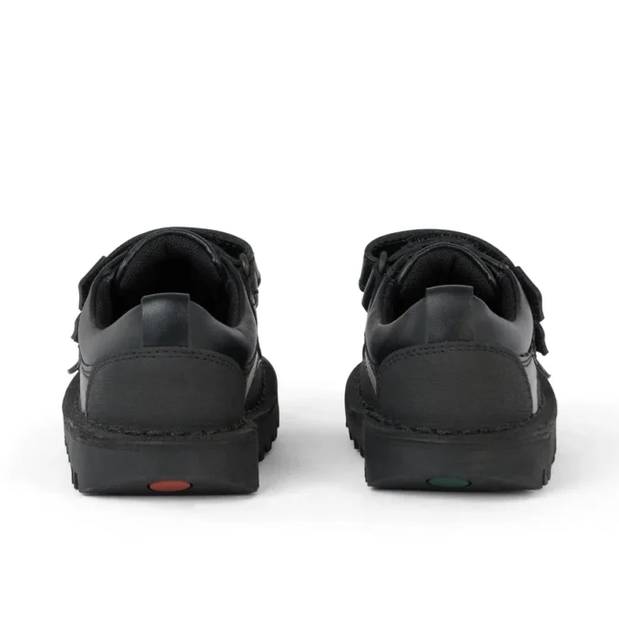 Kick Scuff Twin en cuir noir pour garçons en bas âge