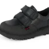 Kick Scuff Twin en cuir noir pour garçons en bas âge