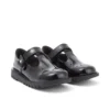 Kick T-Bar Bloom en cuir verni noir pour filles Kick T-Bar Bloom en cuir verni noir pour filles