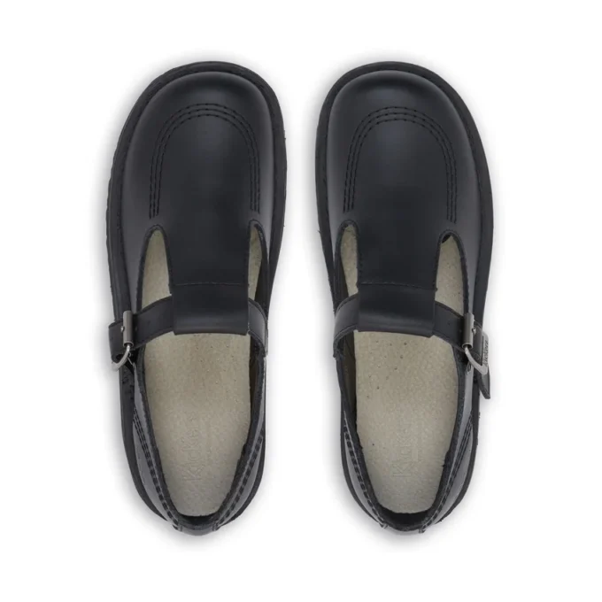 Kick T-Bar en cuir noir pour femmes adultes