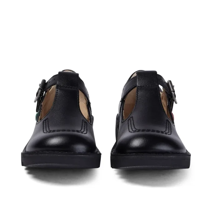 Kick T-Bar en cuir noir pour filles Kick T-Bar en cuir noir pour filles