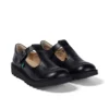 Kick T-Bar en cuir noir pour filles Kick T-Bar en cuir noir pour filles