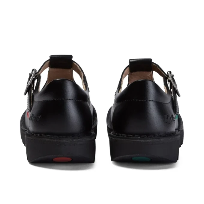 Kick T-Bar en cuir noir pour filles Kick T-Bar en cuir noir pour filles