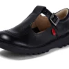 Kick T-Bar en cuir noir pour filles Kick T-Bar en cuir noir pour filles