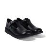 Kick T-Bar en cuir noir pour jeunes femmes