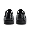 Kick T-Bar en cuir synthétique pour filles, noir verni