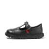 Kick T-Bar en cuir velours noir pour bébés filles Kick T-Bar en cuir velours noir pour bébés filles