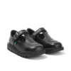Kick T-Bar en cuir velours noir pour bébés filles Kick T-Bar en cuir velours noir pour bébés filles