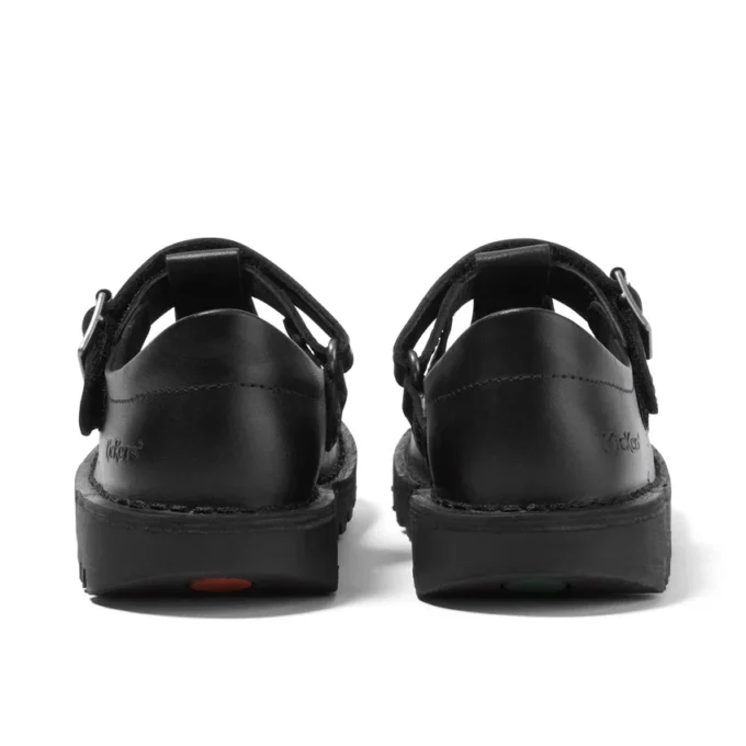Kick T-Bar en cuir velours noir pour bébés filles Kick T-Bar en cuir velours noir pour bébés filles