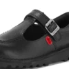 Kick T-Bar en cuir velours noir pour bébés filles Kick T-Bar en cuir velours noir pour bébés filles