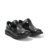 Kick T-Bar en cuir velours noir pour filles Kick T-Bar en cuir velours noir pour filles