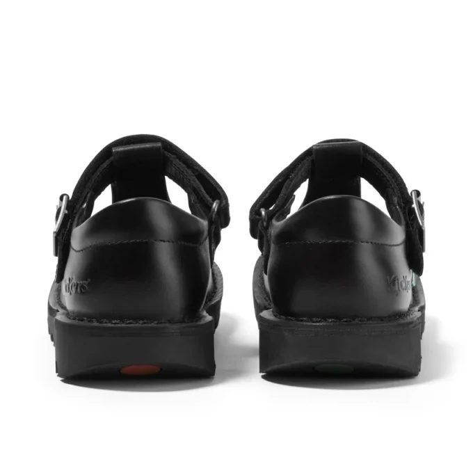 Kick T-Bar en cuir velours noir pour filles Kick T-Bar en cuir velours noir pour filles