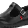 Kick T-Bar en cuir velours noir pour filles Kick T-Bar en cuir velours noir pour filles
