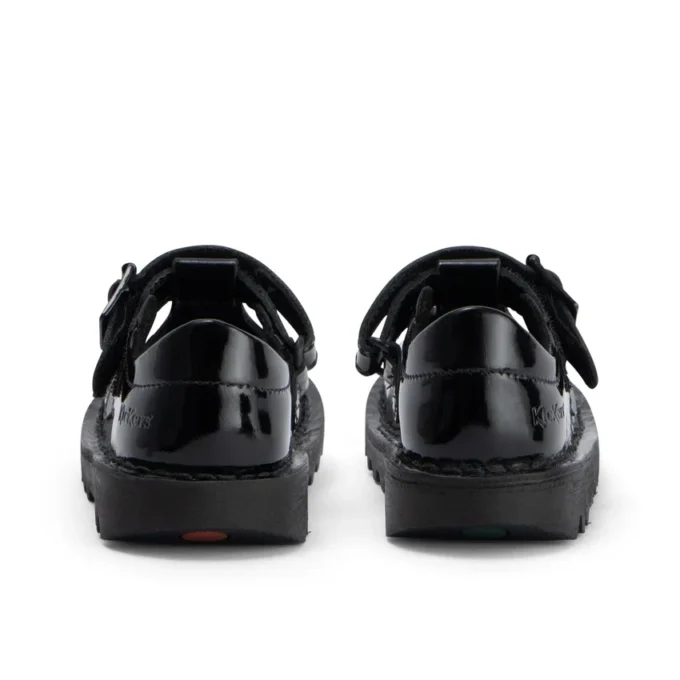 Kick T-Bar en cuir verni noir pour bébés filles Kick T-Bar en cuir verni noir pour bébés filles