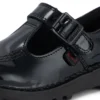 Kick T-Bar en cuir verni noir pour bébés filles Kick T-Bar en cuir verni noir pour bébés filles