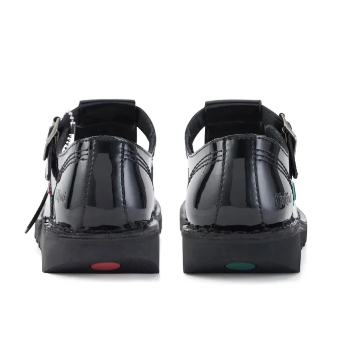 Kick T-Bar en cuir verni noir pour femmes adultes Kick T-Bar en cuir verni noir pour femmes adultes