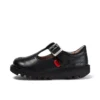 Kick T-Bar en simili cuir noir pour bébés filles Kick T-Bar en simili cuir noir pour bébés filles