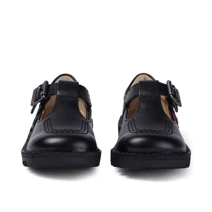 Kick T-Bar en simili cuir noir pour bébés filles Kick T-Bar en simili cuir noir pour bébés filles