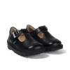 Kick T-Bar en simili cuir noir pour bébés filles Kick T-Bar en simili cuir noir pour bébés filles