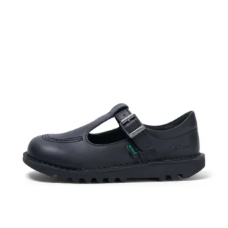 Kick T-Bar en simili cuir noir pour filles