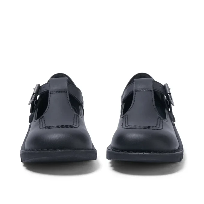 Kick T-Bar en simili cuir noir pour filles