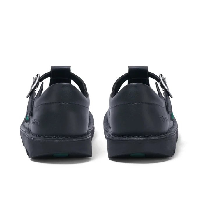 Kick T-Bar en simili cuir noir pour filles