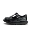 Kick T-Bar en simili cuir verni noir pour bébés filles Kick T-Bar en simili cuir verni noir pour bébés filles