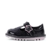 Kick T-Bar Galactic en cuir noir pour petites filles