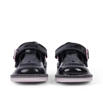 Kick T-Bar Galactic en cuir noir pour petites filles