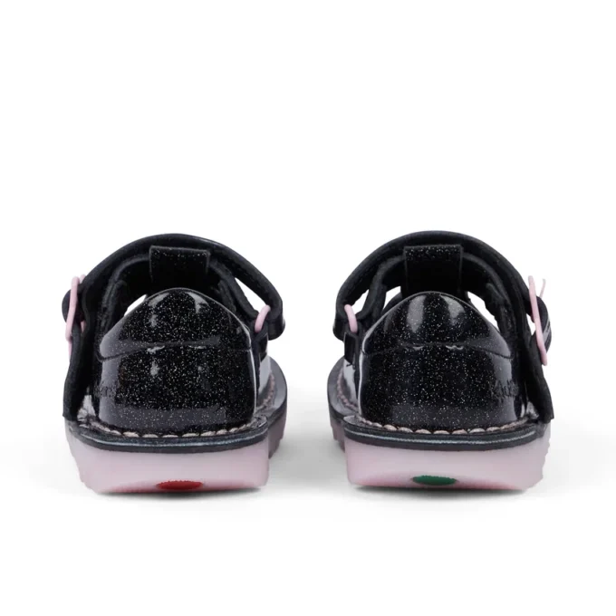 Kick T-Bar Galactic en cuir noir pour petites filles