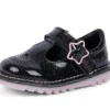 Kick T-Bar Galactic en cuir noir pour petites filles