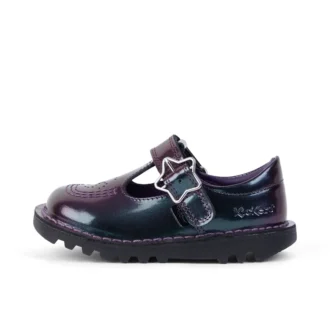 Kick T-Bar Galactic en cuir verni violet pour petite fille