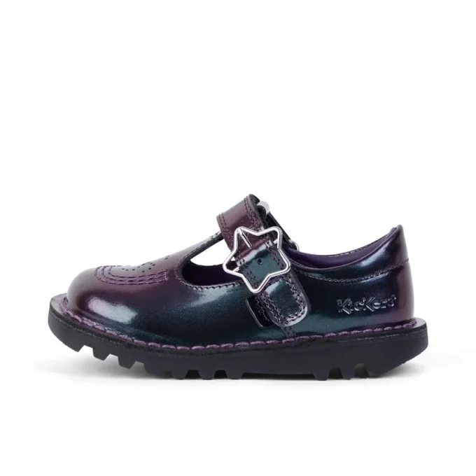Kick T-Bar Galactic en cuir verni violet pour petite fille