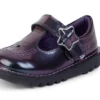 Kick T-Bar Galactic en cuir verni violet pour petite fille