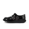 Kick T-Bar Meadow en cuir verni noir pour filles