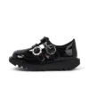 Kick T-Bar pour bébés filles en cuir verni noir Kick T-Bar pour bébés filles en cuir verni noir