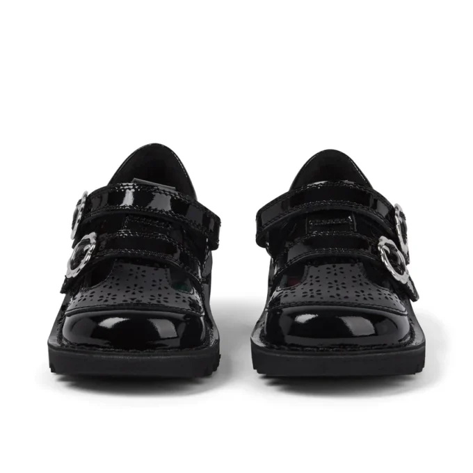 Kick T-Bar pour bébés filles en cuir verni noir Kick T-Bar pour bébés filles en cuir verni noir